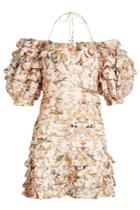 Zimmermann Zimmermann Painted Hearts Linen-silk Printed Dress With Pleats