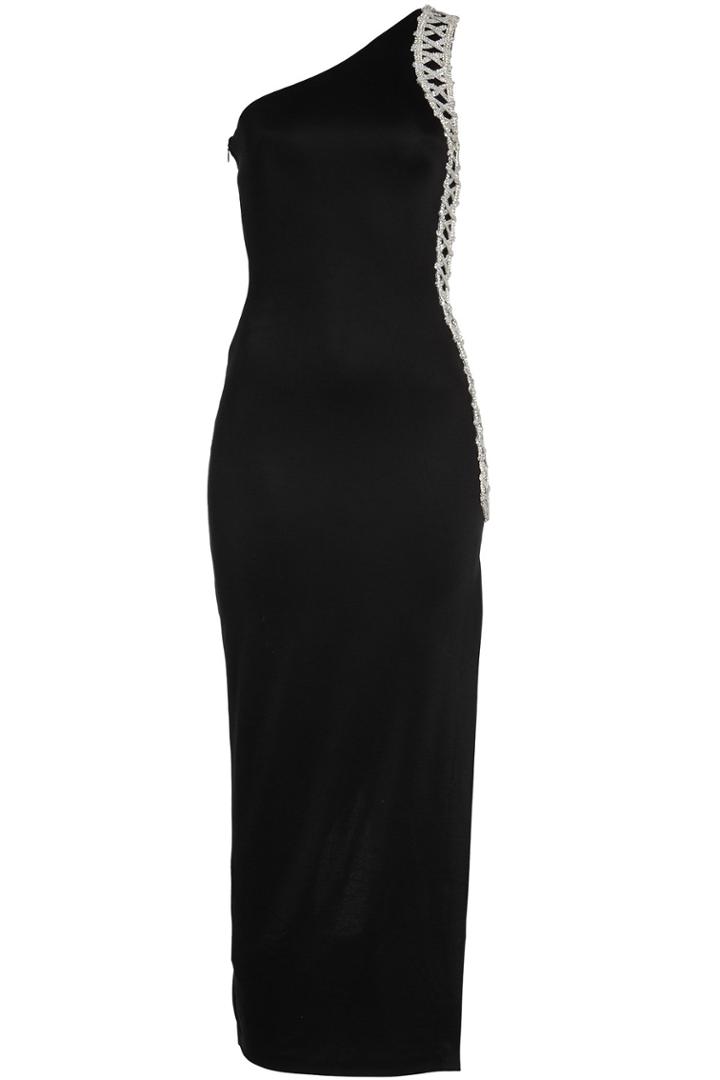 Balmain Balmain Embellished Cotton Blend Maxi Dress