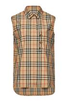 Burberry Burberry Palila Checked Cotton Top