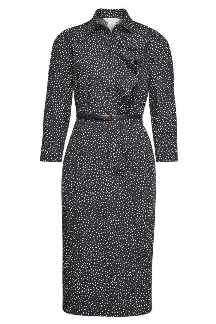 Max Mara Max Mara Vicky Printed Cotton Dress With Ruffles