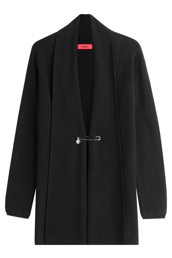 Hugo Hugo Virgin Wool Cardigan With Cashmere - Black