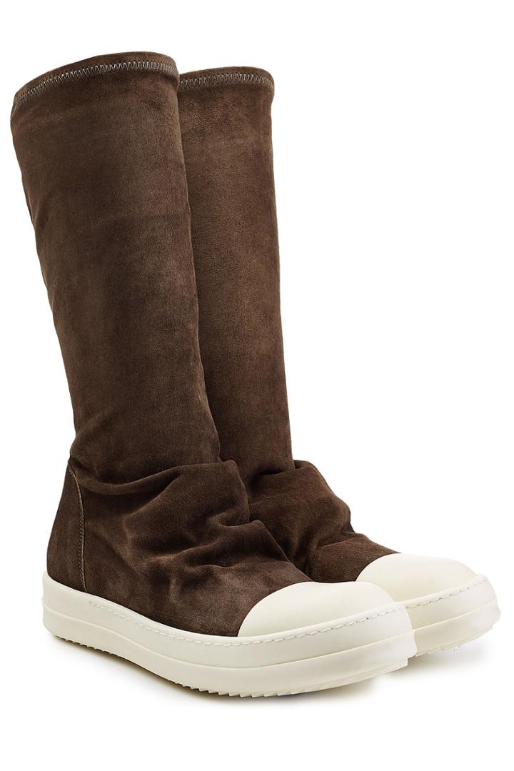 Rick Owens Rick Owens Suede Slip-on Boots - Brown