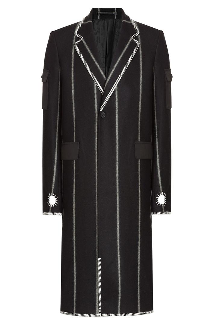 Kenzo Kenzo Striped Wool Coat - Black