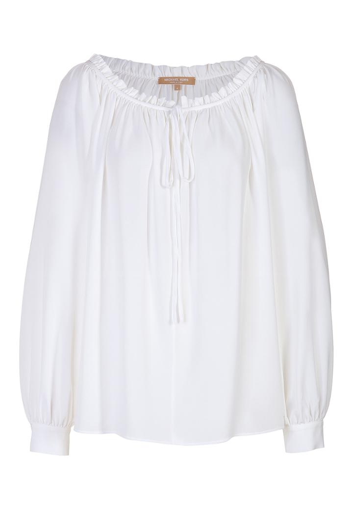 Michael Kors Collection Michael Kors Collection Silk Peasant Blouse - White