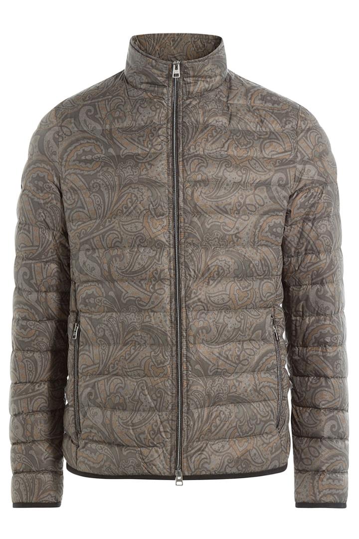 Etro Etro Paisley Print Down Jacket - Green