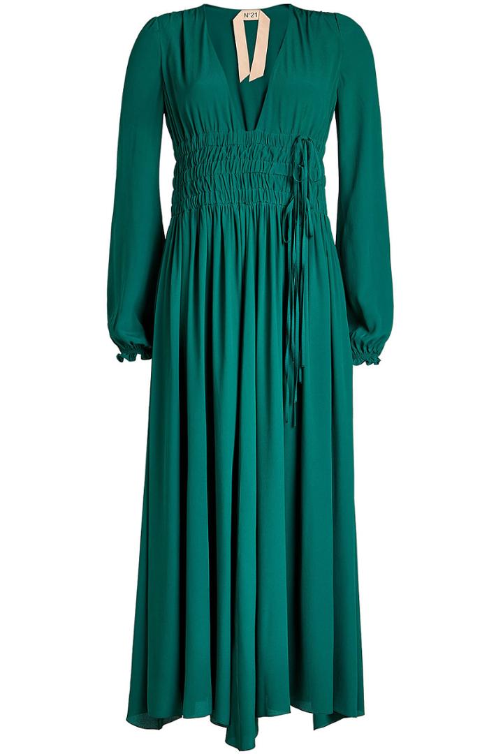 No.21 No.21 Smocked Waist Dress With Silk