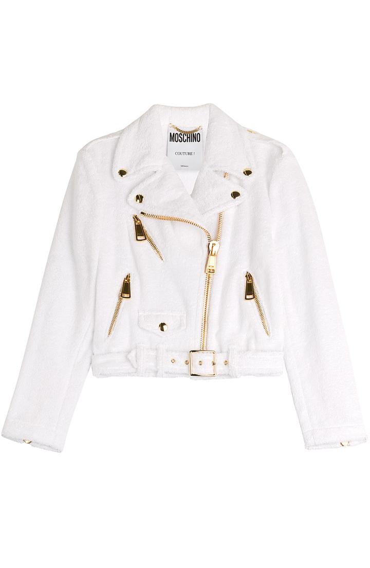 Moschino Terry Cotton Biker Jacket