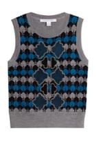 Diane Von Furstenberg Diane Von Furstenberg Knitted Merino Wool Vest - Multicolored