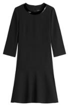 Ralph Lauren Black Label Ralph Lauren Black Label Wool Dress With Patent Collar - Black
