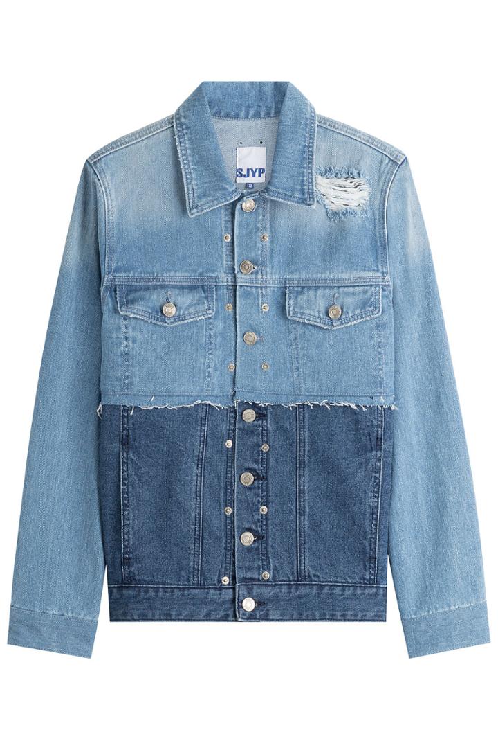 Sjyp Sjyp Two-tone Denim Jacket - Blue