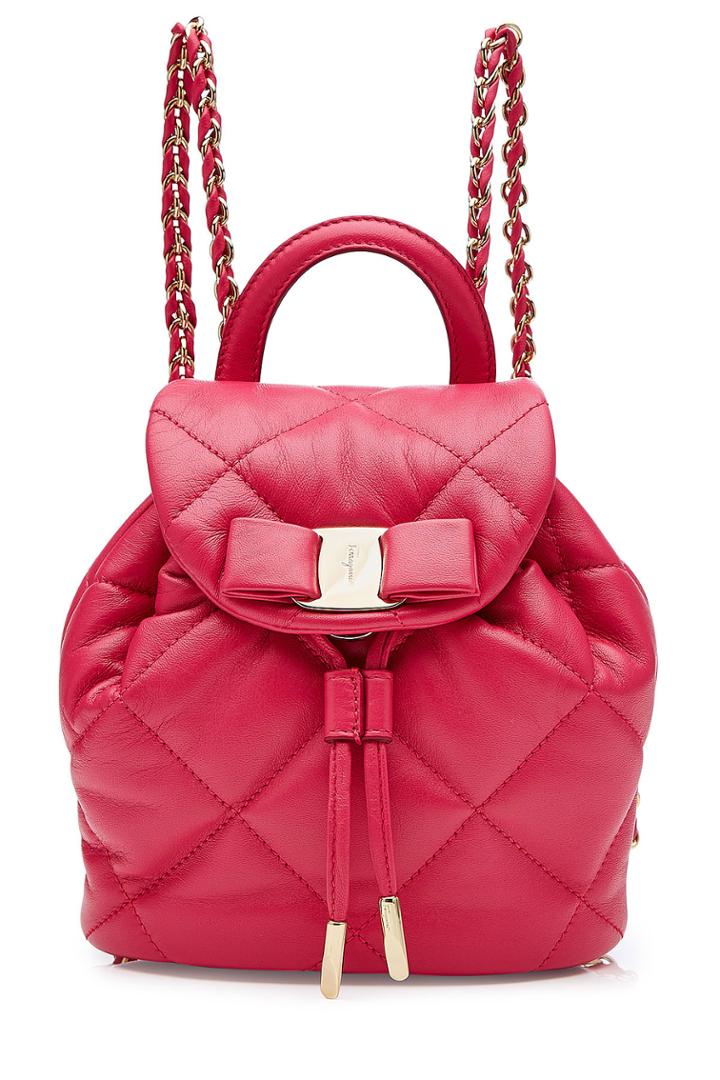 Salvatore Ferragamo Salvatore Ferragamo Quilted Leather Mini Backpack - Pink