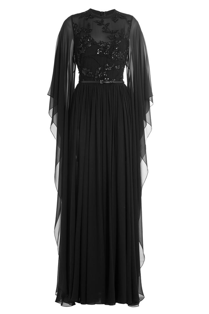 Elie Saab Elie Saab Embellished Silk Gown - Black
