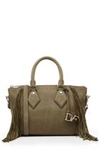 Diane Von Furstenberg Diane Von Furstenberg Fringed Suede Tote - Green