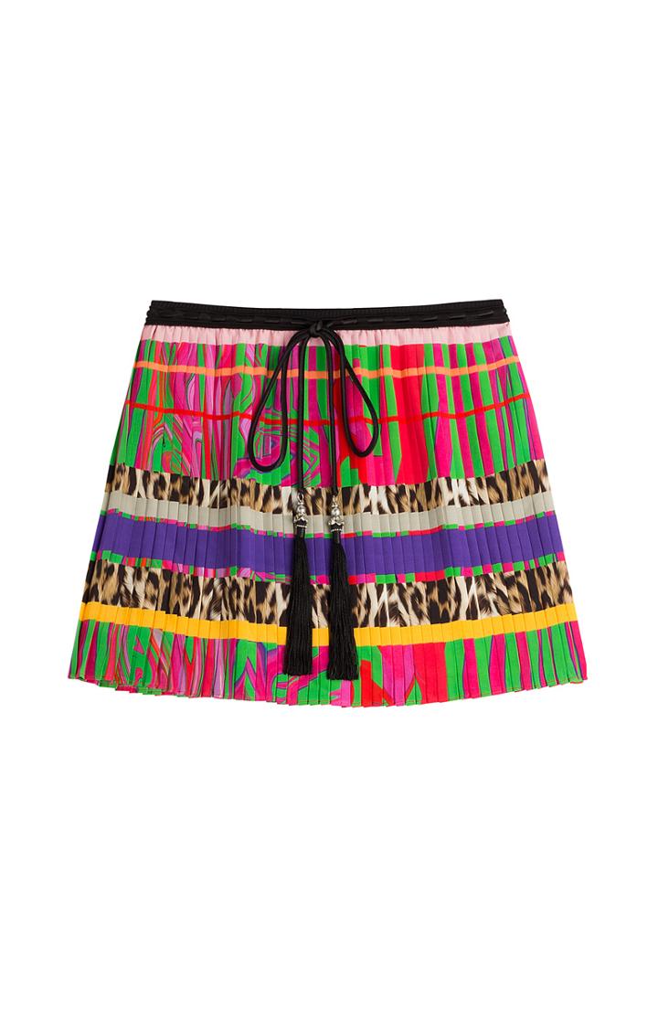 Roberto Cavalli Printed Silk Skirt