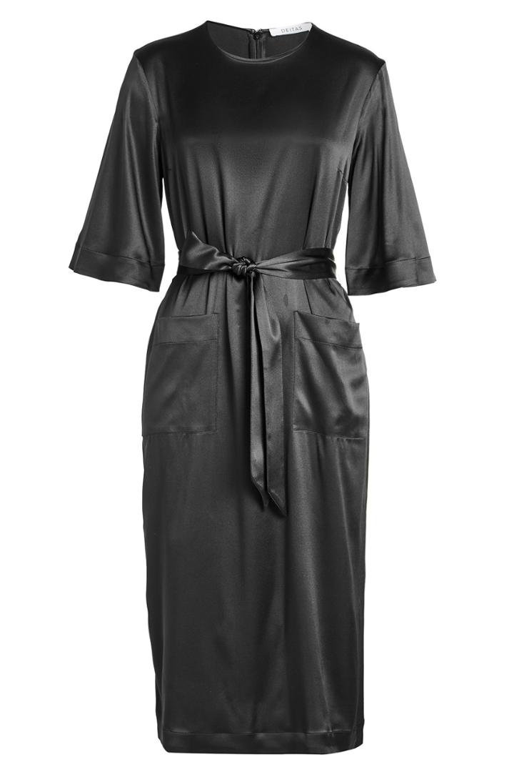 Deitas Deitas Silk-blend Dress With Belt Tie