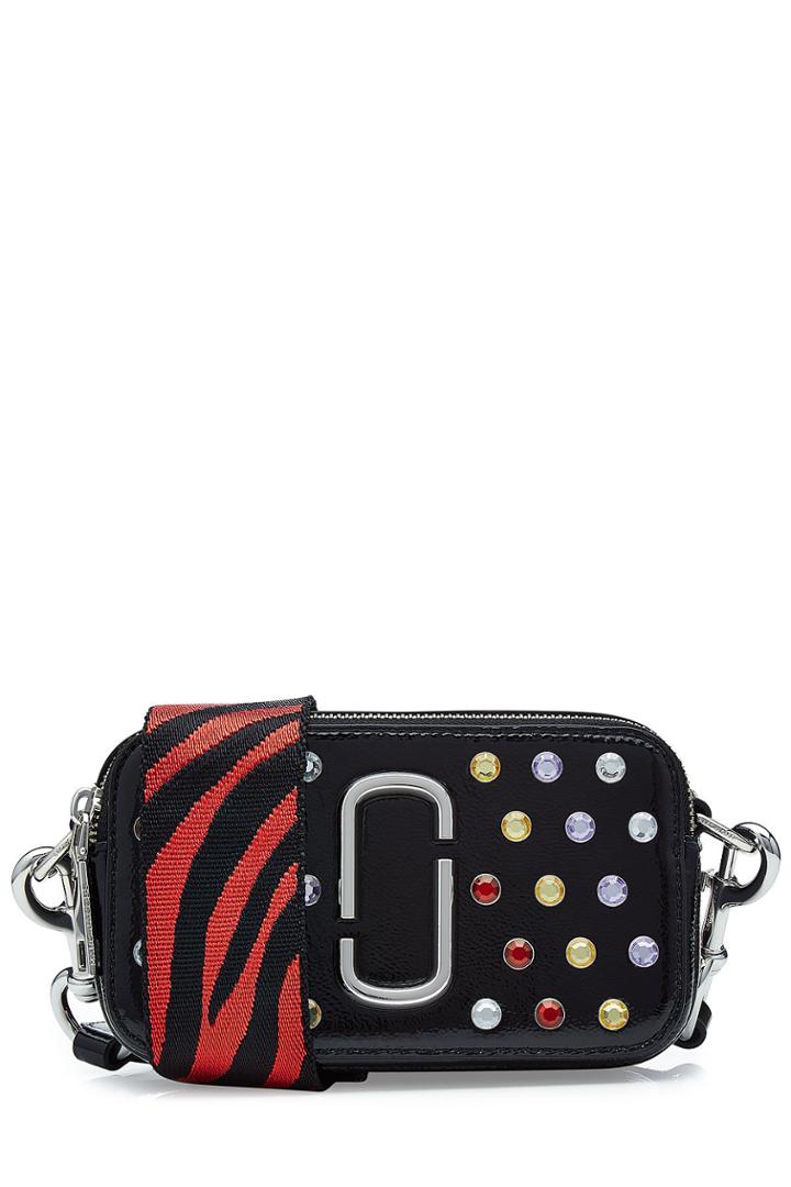 Marc Jacobs Marc Jacobs Crystals Snapshot Embellished Leather Shoulder Bag
