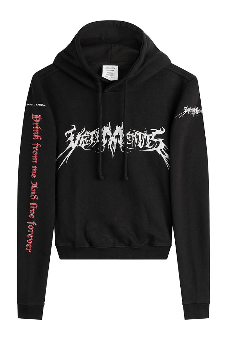 Vetements Vetements Printed Cotton Hoody - Black