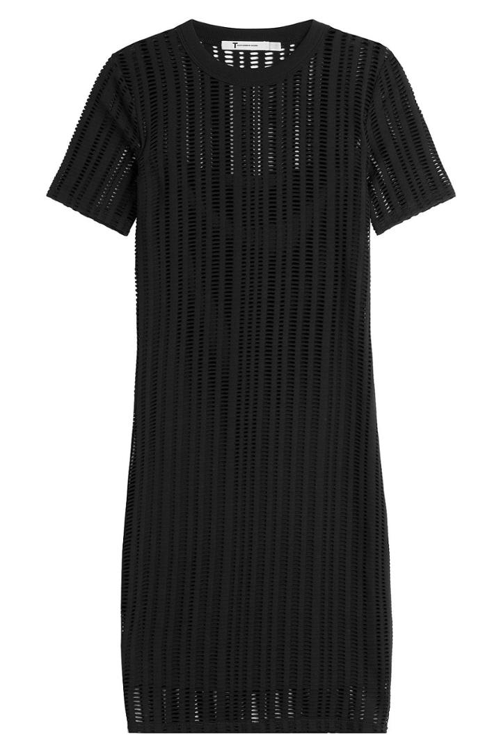 T By Alexander Wang T By Alexander Wang Cotton Blend Dress With Cut-out Detail - Black