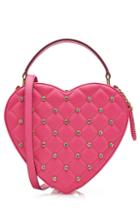Moschino Crystal Heart Leather Shoulder Bag
