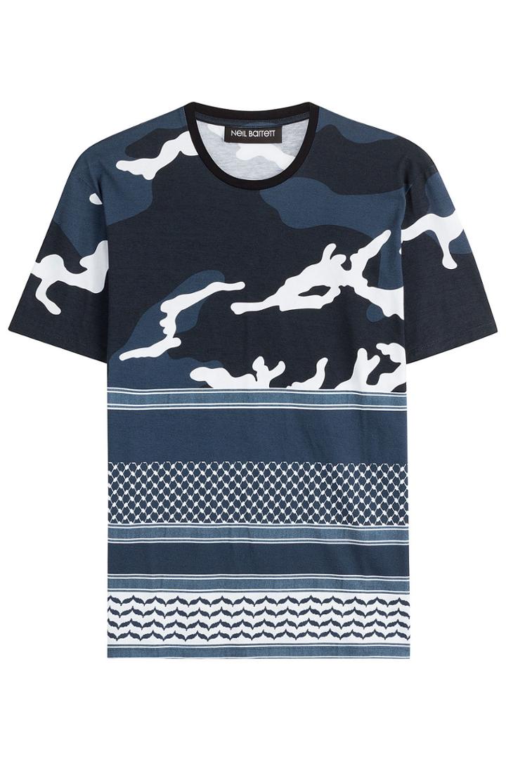 Neil Barrett Neil Barrett Cotton Mixed Print T-shirt