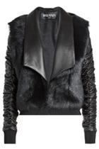 Balmain Balmain Leather Jacket With Fur