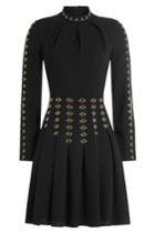 Valentino Valentino Embellished Dress With Silk - Black