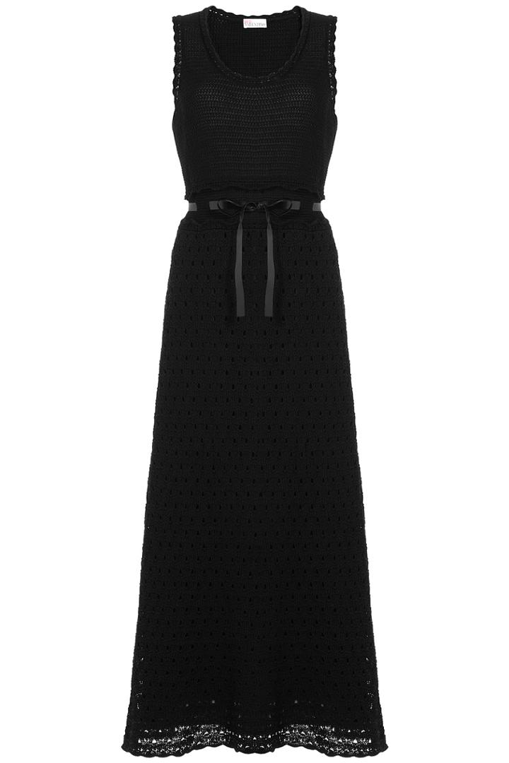 Red Valentino Red Valentino Crochet Knit Maxi Dress - Black