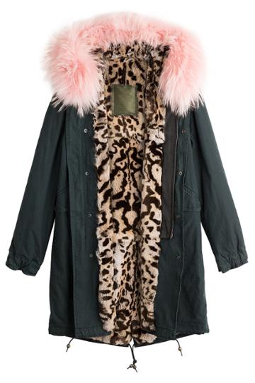 Mr & Mrs Italy Mr & Mrs Italy Cotton Parka With Fur And Leather Trim - Green