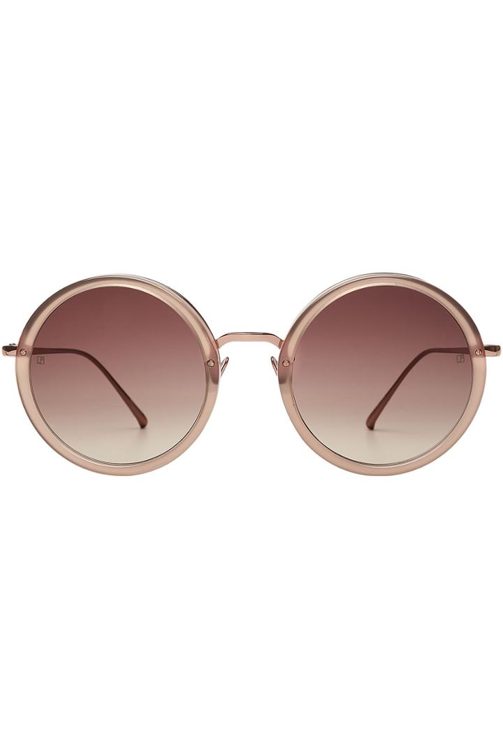 Linda Farrow Linda Farrow Gold-plated Round Sunglasses - Rose