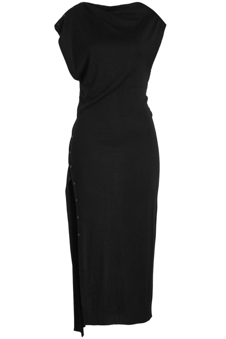 Paco Rabanne Paco Rabanne Draped Knit Dress With Snappers