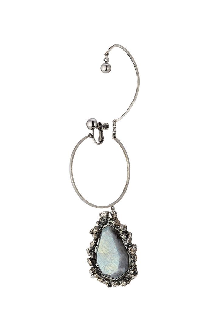 Alexander Mcqueen Alexander Mcqueen Hoop Earring With Pyrite