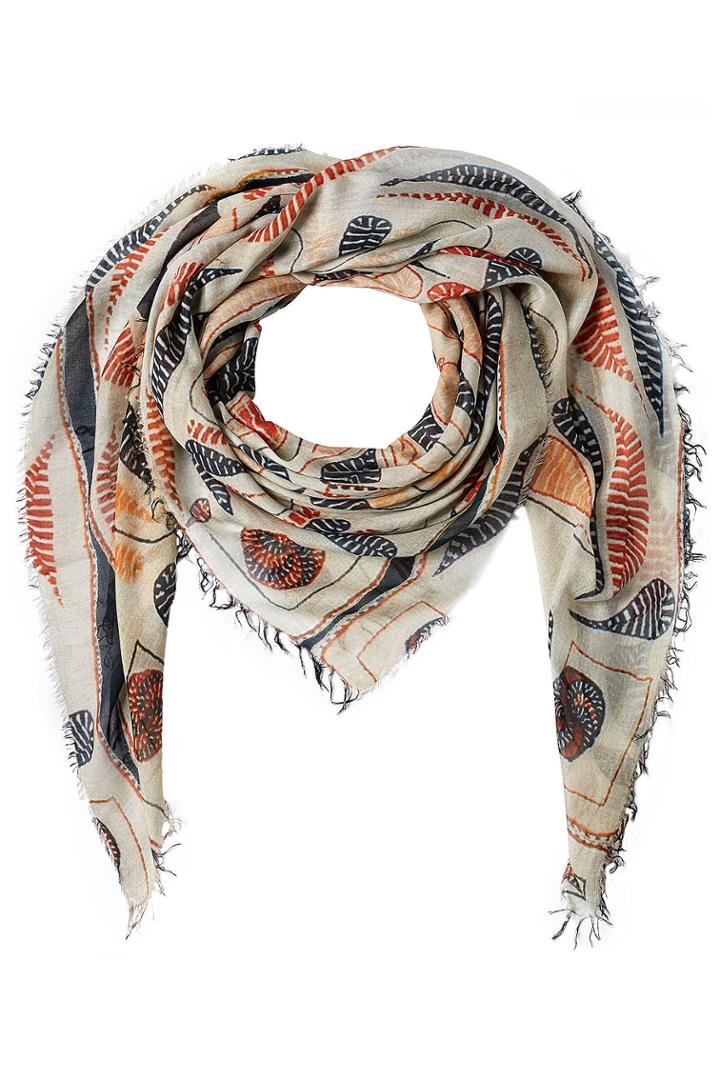 Figue Figue Bengal Kantha Print Scarf With Silk