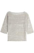 Majestic Striped Linen 3/4 Sleeve T-shirt