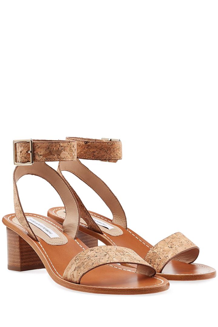 Diane Von Furstenberg Diane Von Furstenberg Leather And Cork Sandals - Beige