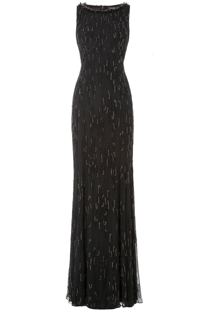 Jenny Packham Jenny Packham Embellished Floor-length Silk Gown