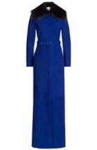 Emilio Pucci Suede Coat With Detachable Fox Fur Collar