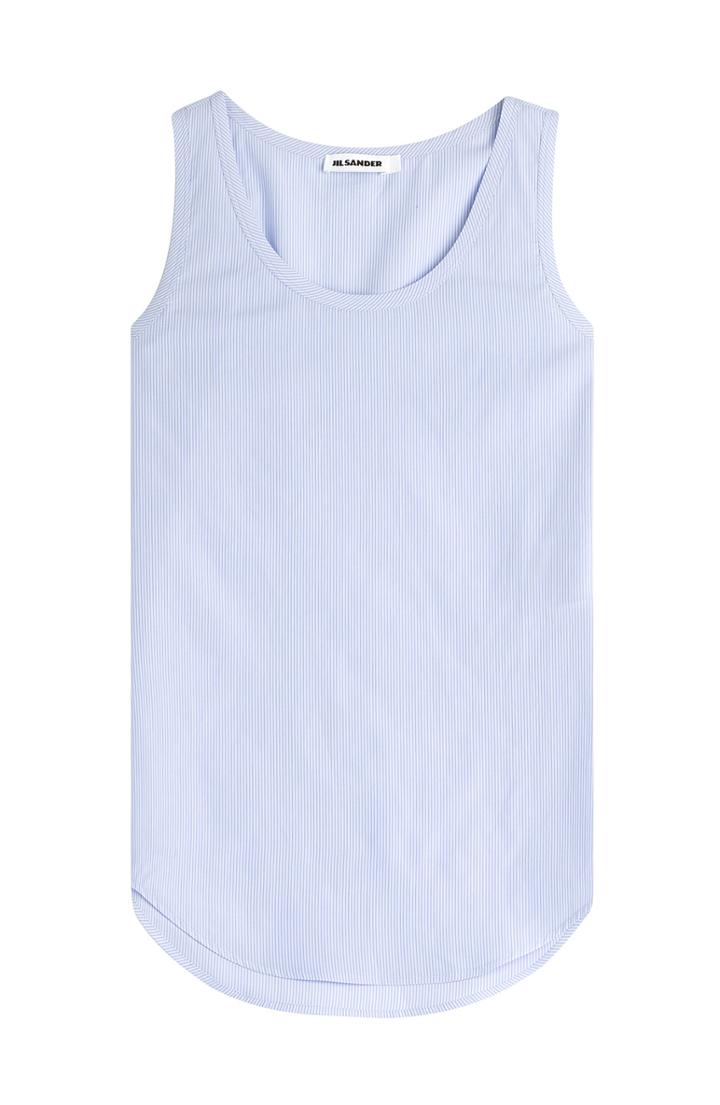 Jil Sander Striped Cotton Sleeveless Blouse