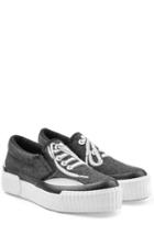 Julien David Wool Platform Slip-on Sneakers