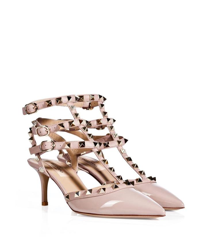 Valentino Patent Leather Rockstud Kitten Heels