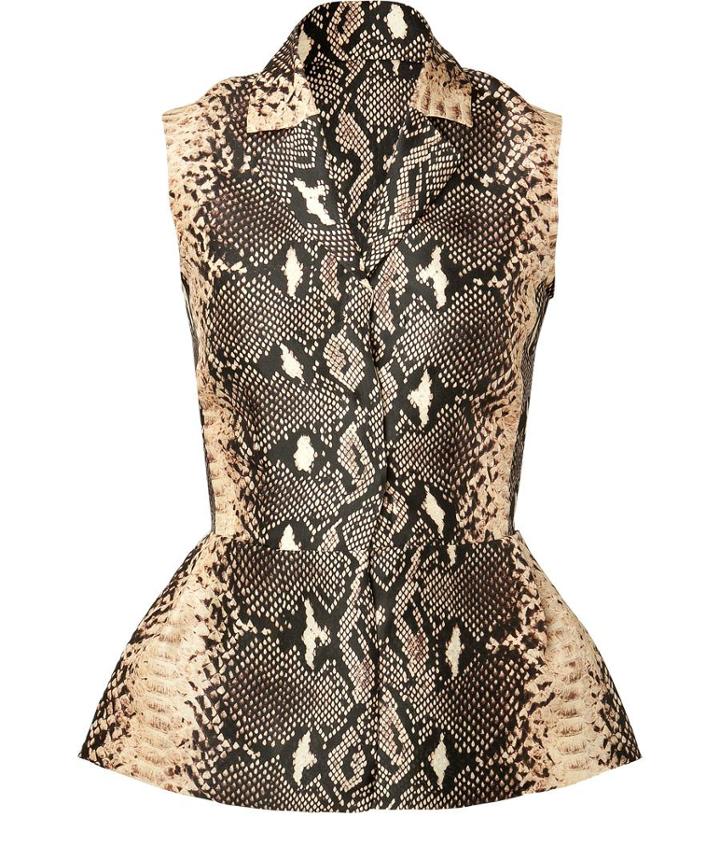 Emilia Wickstead Snake-print Silk Top