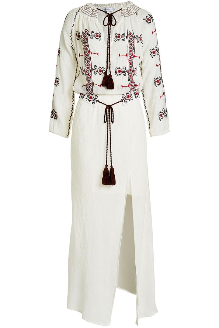 Christophe Sauvat Christophe Sauvat Embroidered Cotton Maxi Dress