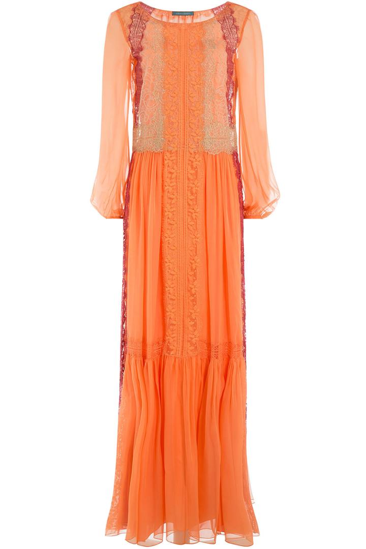 Alberta Ferretti Alberta Ferretti Lace Detailed Silk Dress - None