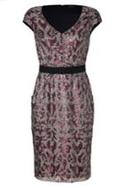 Collette Dinnigan Collette Dinnigan Rose/silver Cap Sleeve Sequined Highland Dress - None