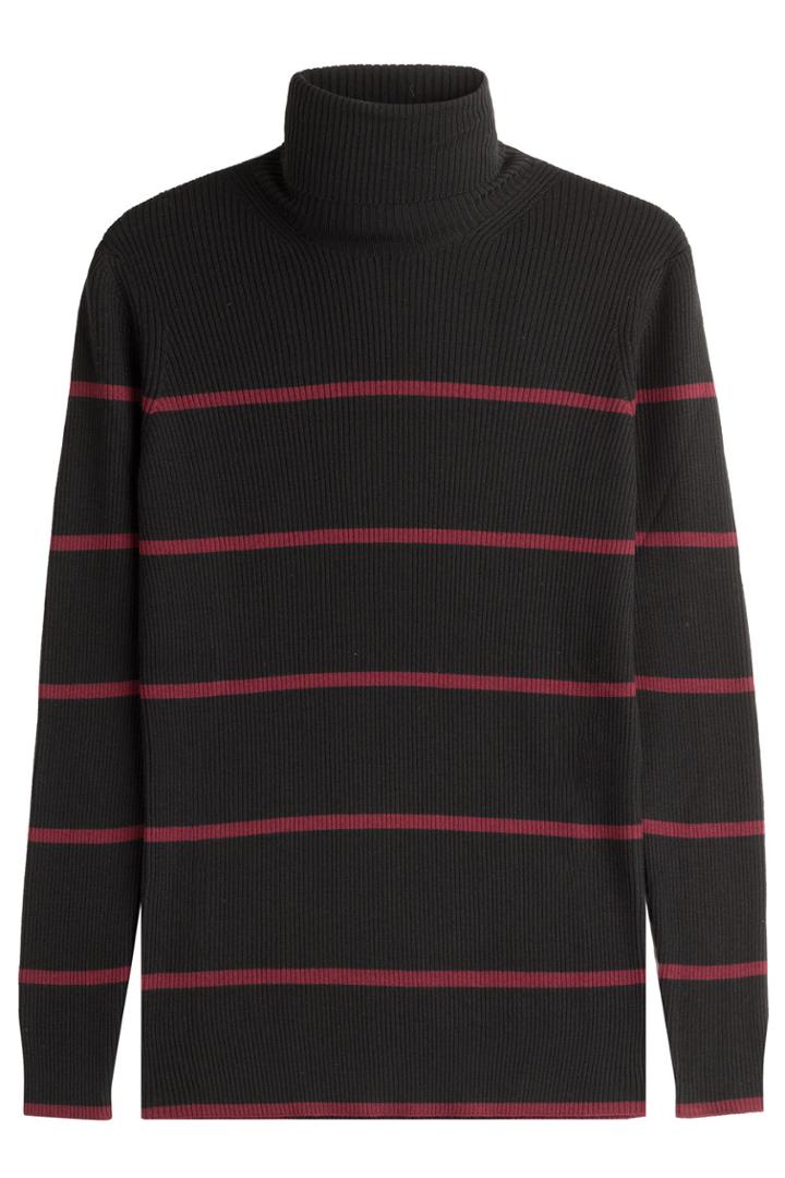 Fendi Fendi Ribbed Wool Striped Turtleneck