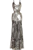 Roberto Cavalli Roberto Cavalli Sequin Embellished Floor Length Dress With Cut-out Detail