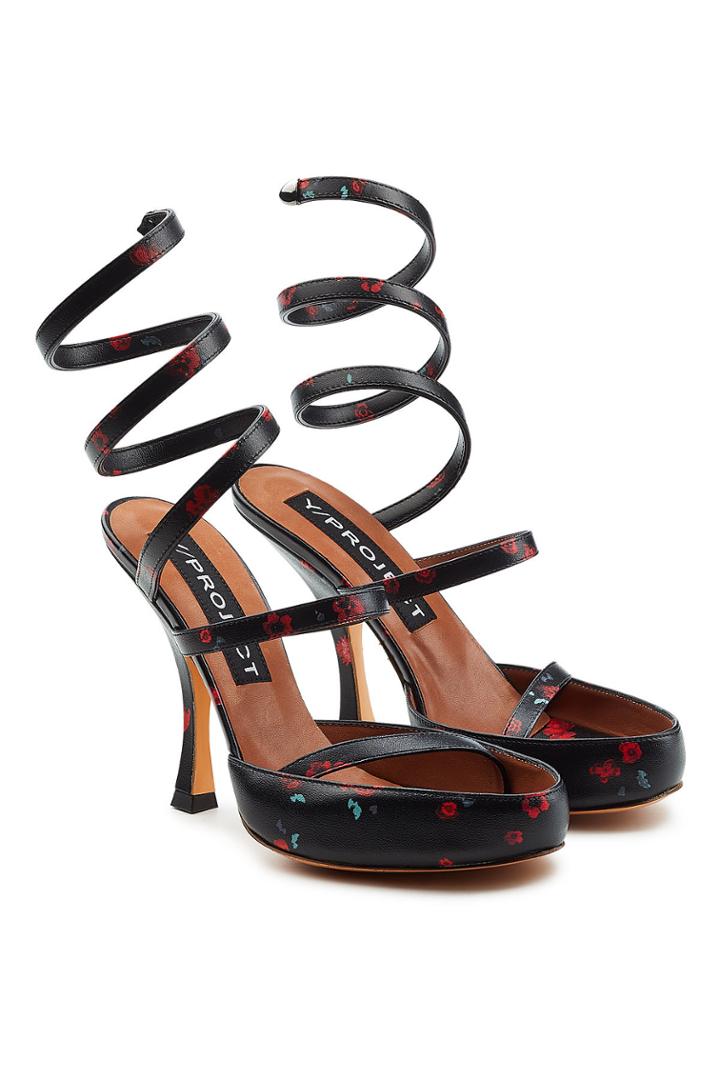 Y/project Y/project Printed Leather Spiral Sandals