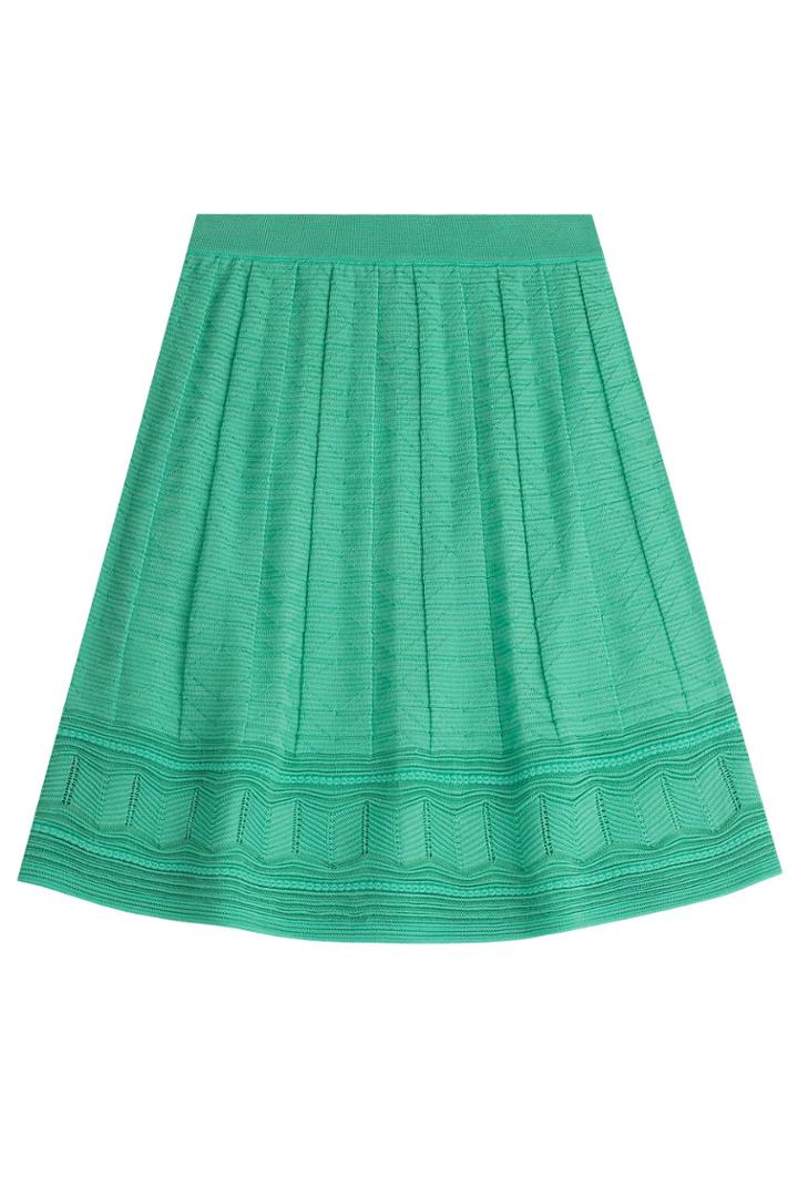 M Missoni M Missoni Flared Crochet Knit Skirt - Green