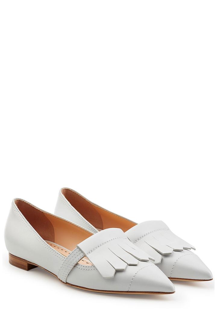 Rupert Sanderson Rupert Sanderson Fringed Leather Loafers - White