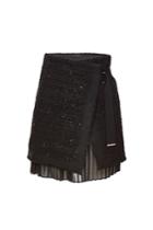 Karl Lagerfeld Karl Lagerfeld Boucle Skirt With Pleated Insert And Sequins
