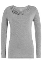 Majestic Majestic Long Sleeved Draped Top - Grey